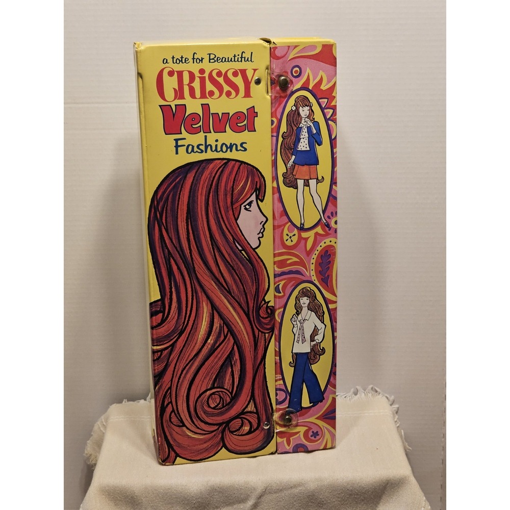 Vintage 1970s Ideal Crissy Velvet Fashions Carrying Case And Doll
